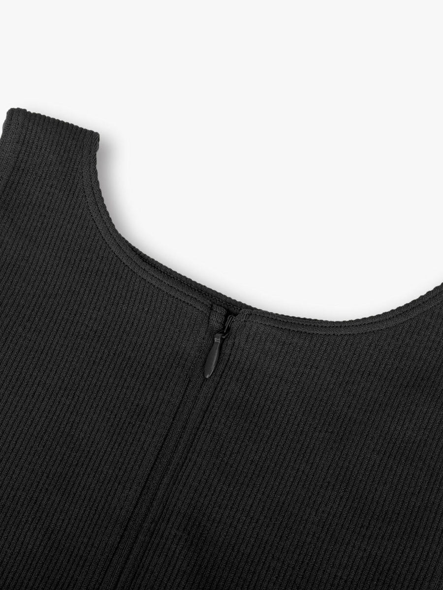 Ribbed Zip Front Sculpt Bodysuit
