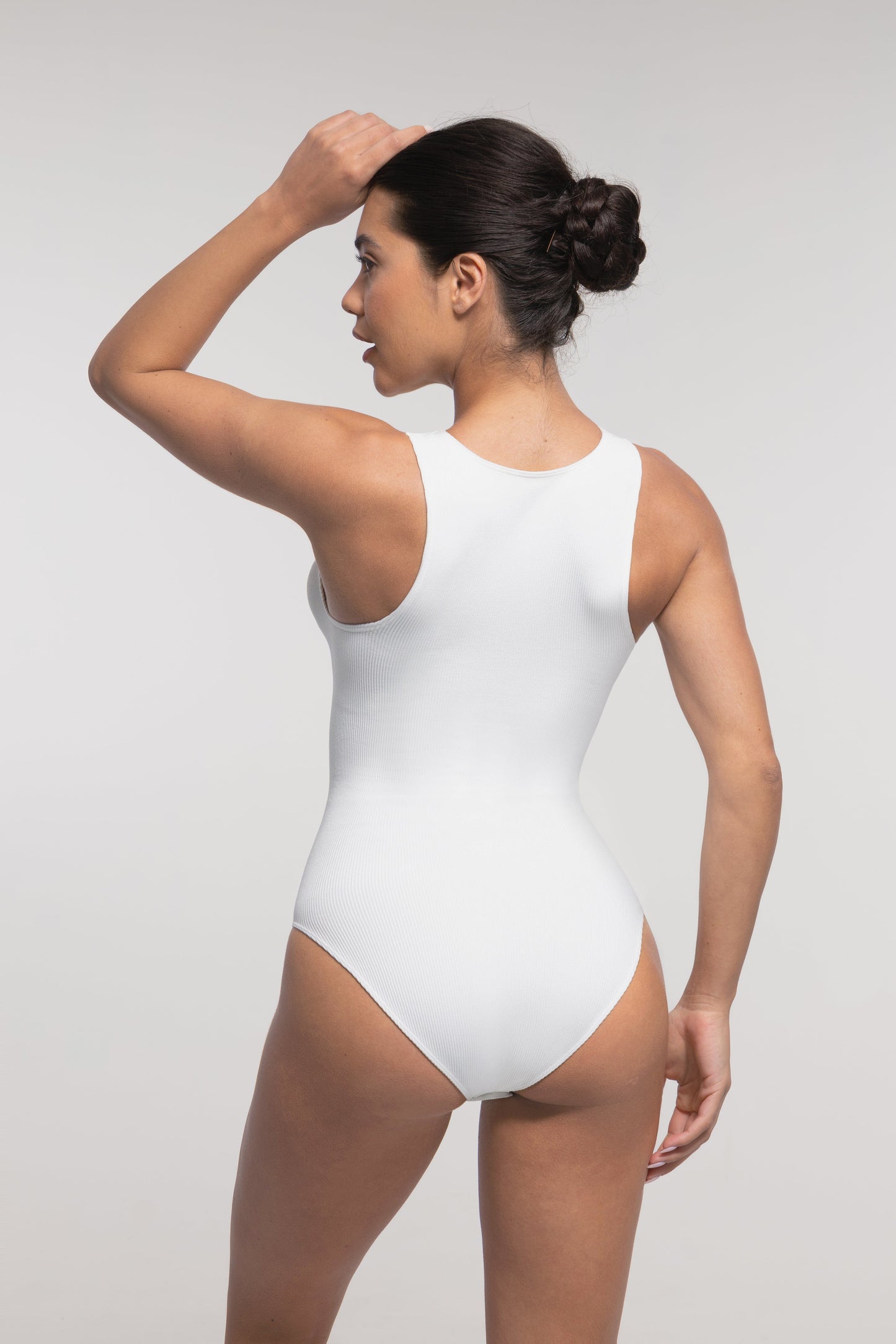 Ribbed Zip Front Sculpt Bodysuit