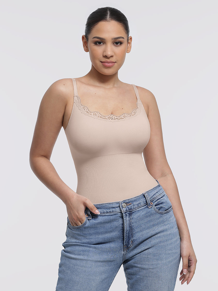 Lace Cami Sculpt Thong Bodysuit