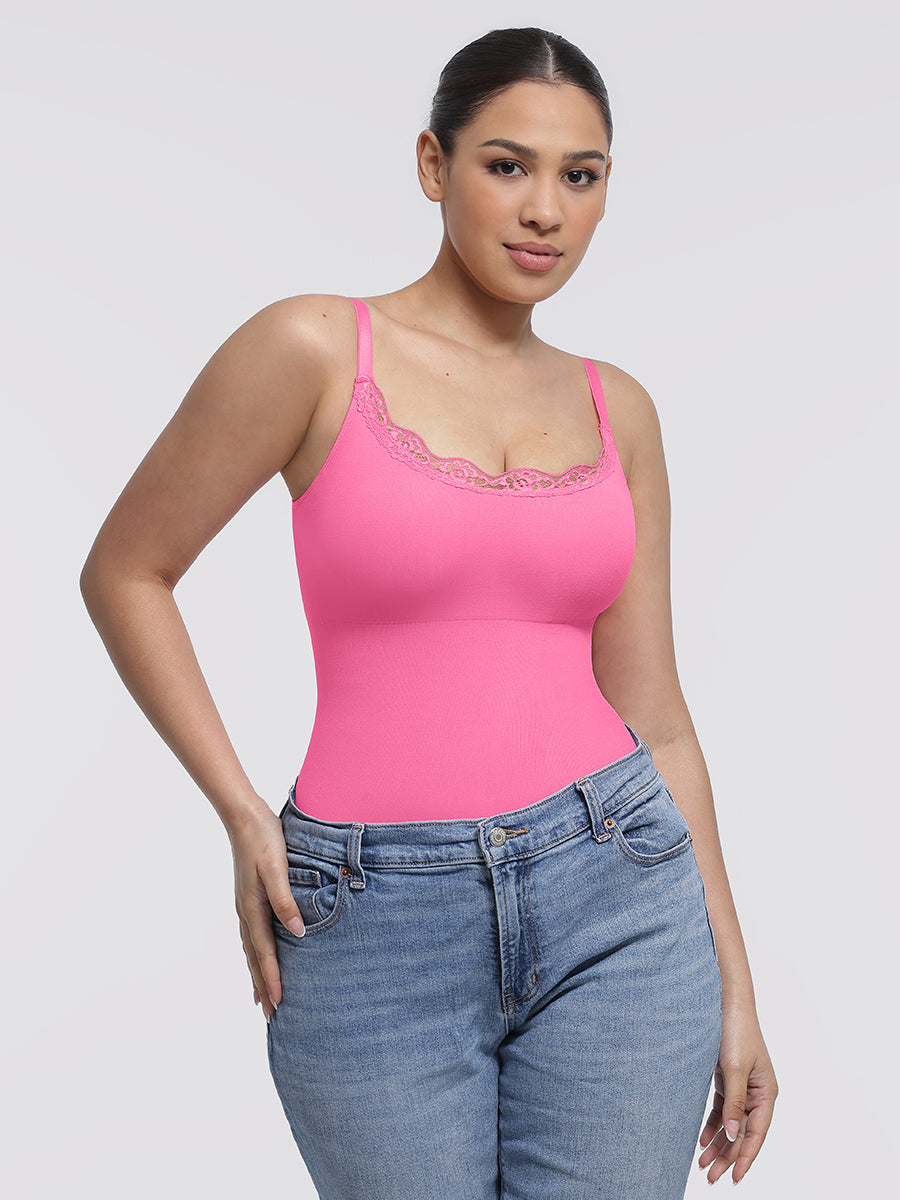 Lace Cami Sculpt Thong Bodysuit