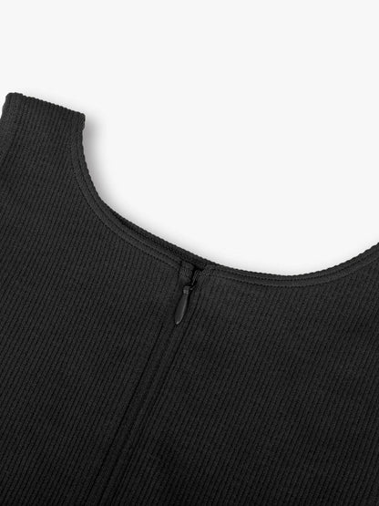 Ribbed Zip Front Sculpt Bodysuit