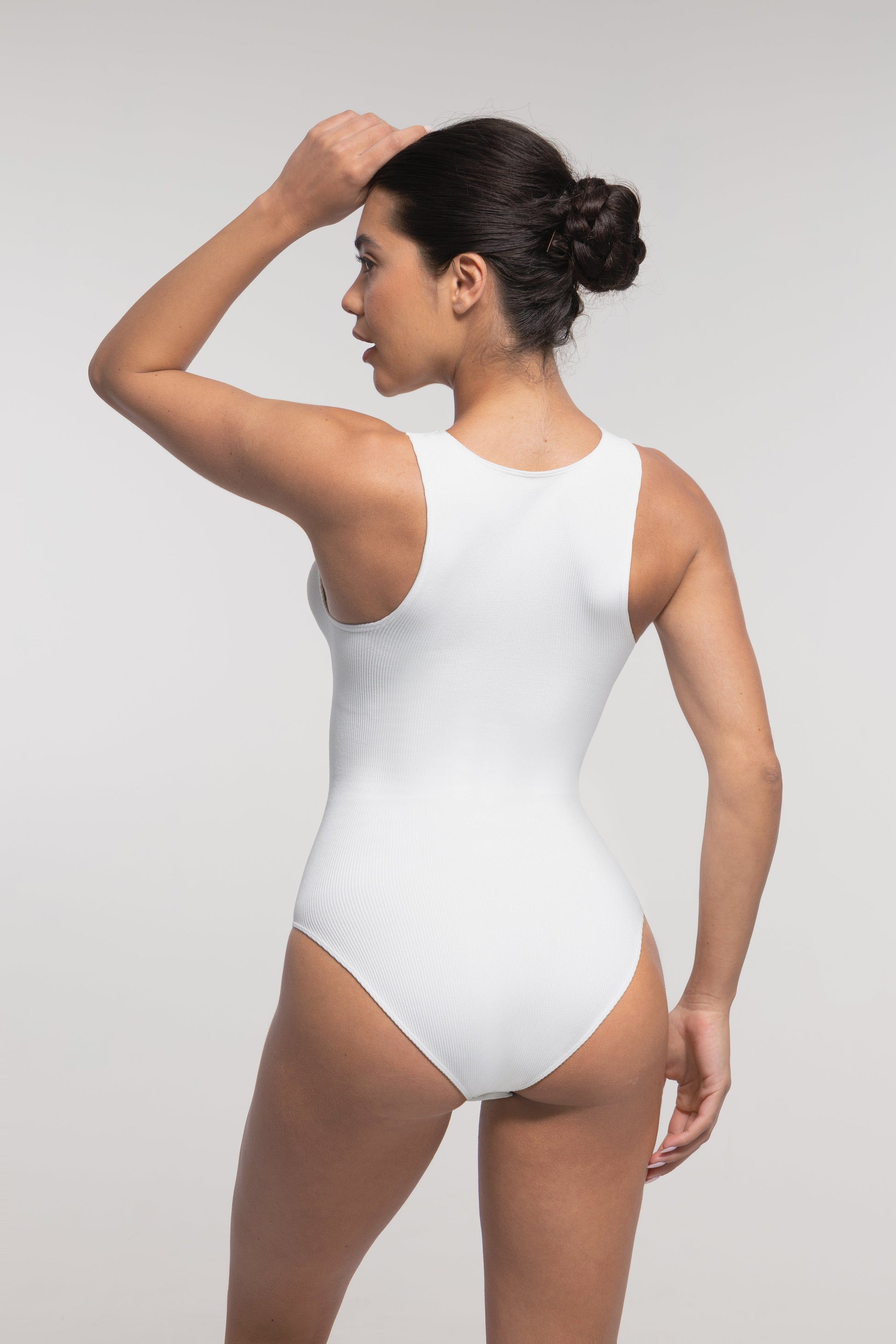 Ribbed Zip Front Sculpt Bodysuit