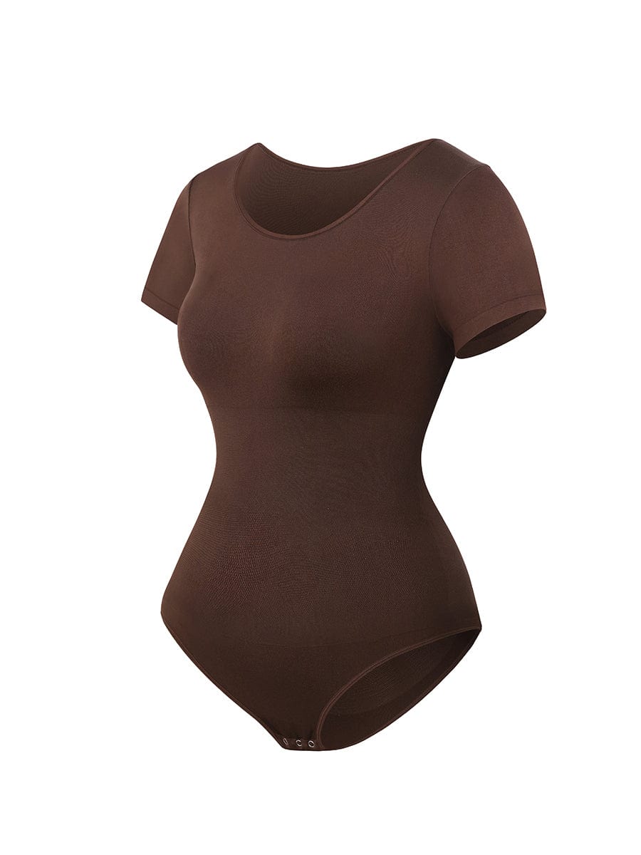 Seamless Short-Sleeve Thong Bodysuit