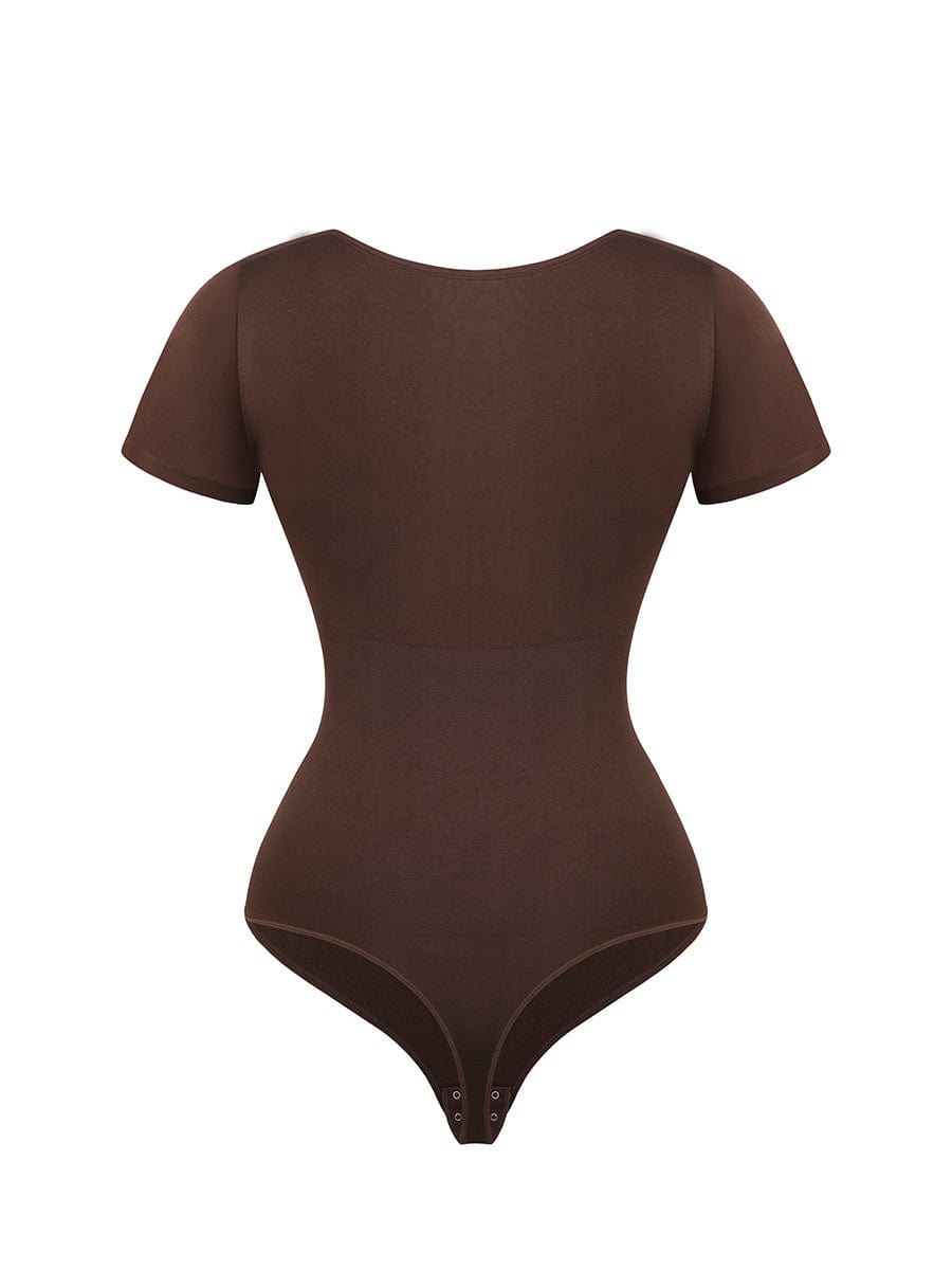 Seamless Short-Sleeve Thong Bodysuit