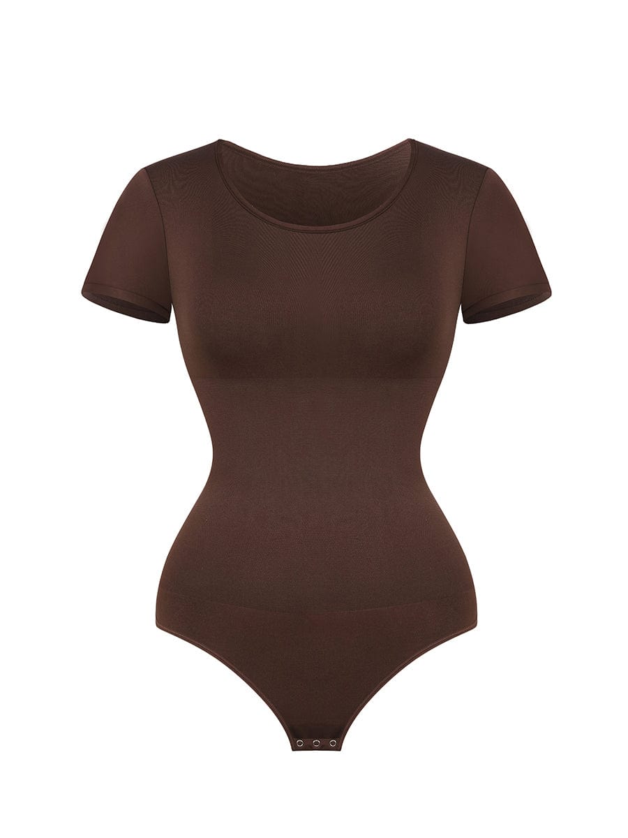 Seamless Short-Sleeve Thong Bodysuit