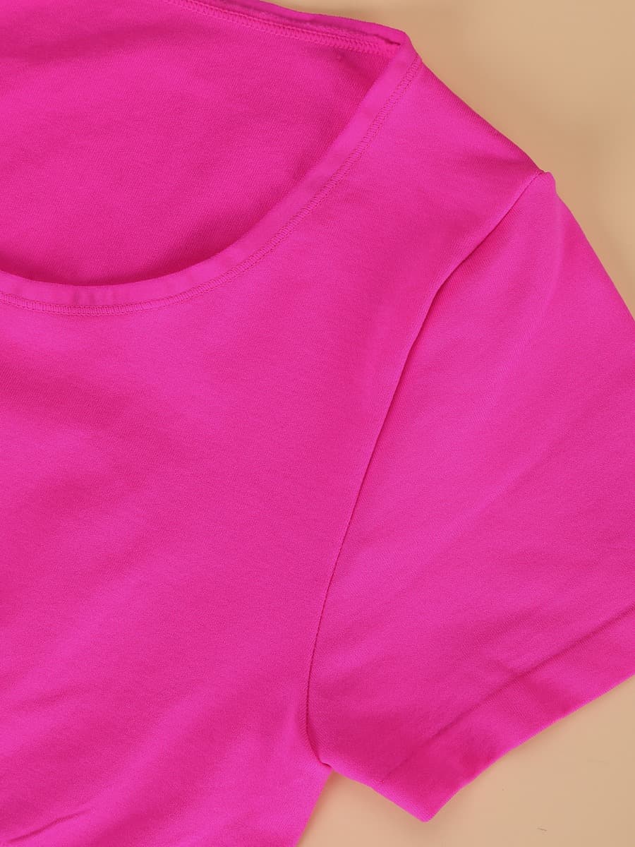 Seamless Short-Sleeve Thong Bodysuit