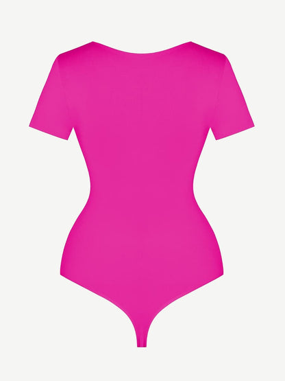 Seamless Short-Sleeve Thong Bodysuit