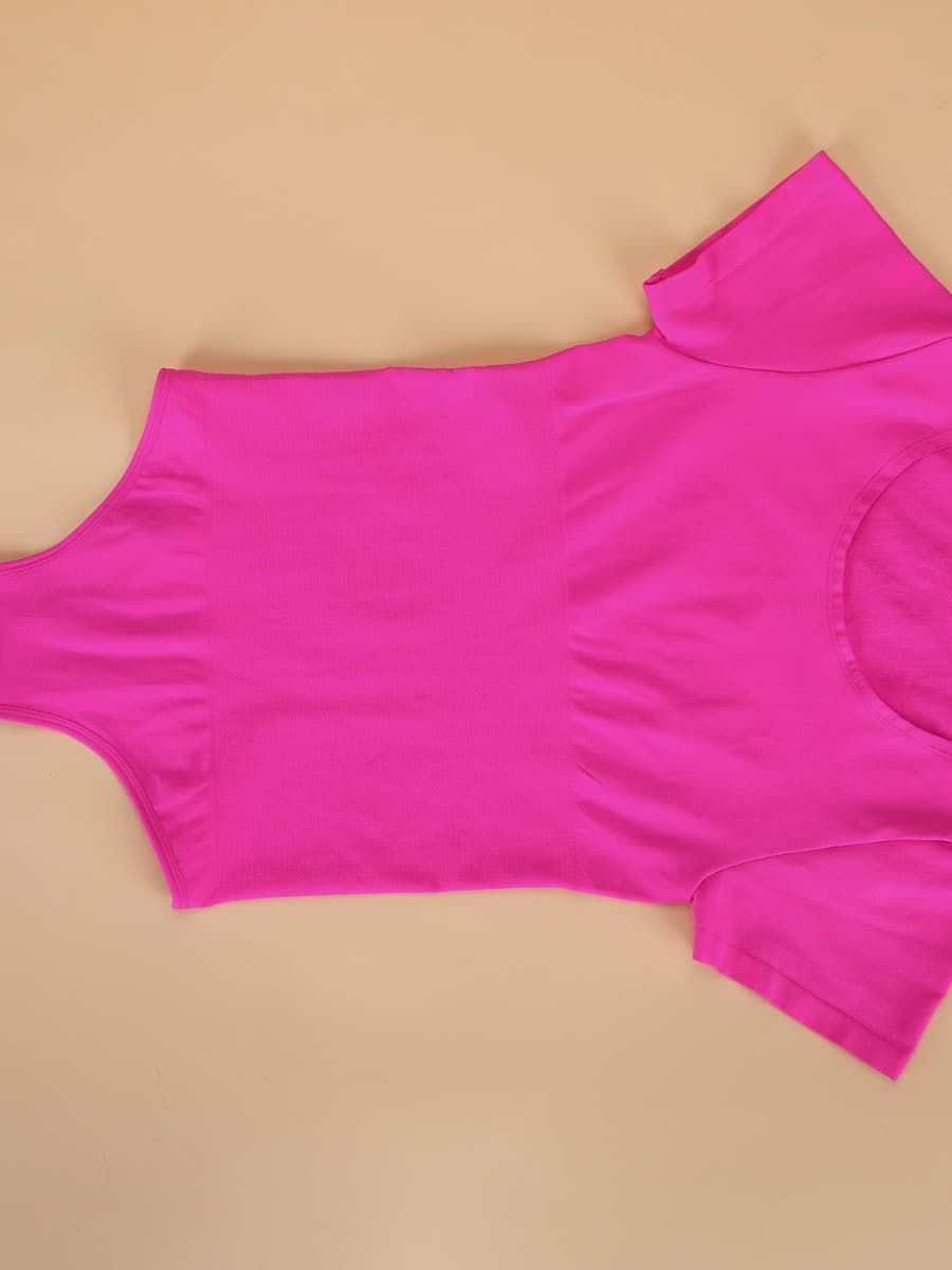 Seamless Short-Sleeve Thong Bodysuit