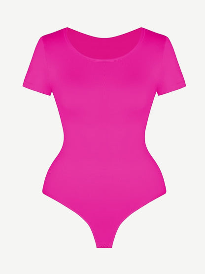 Seamless Short-Sleeve Thong Bodysuit