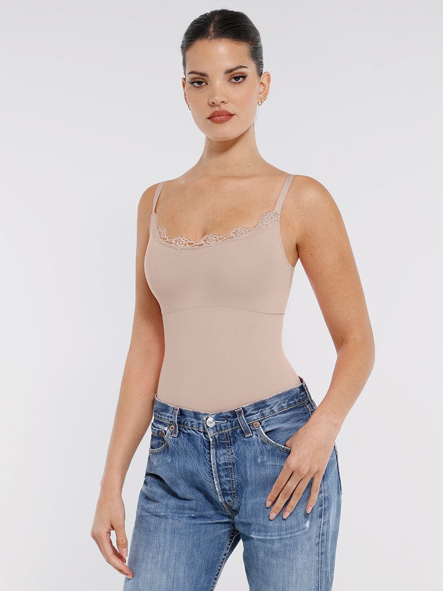 Lace Cami Sculpt Thong Bodysuit