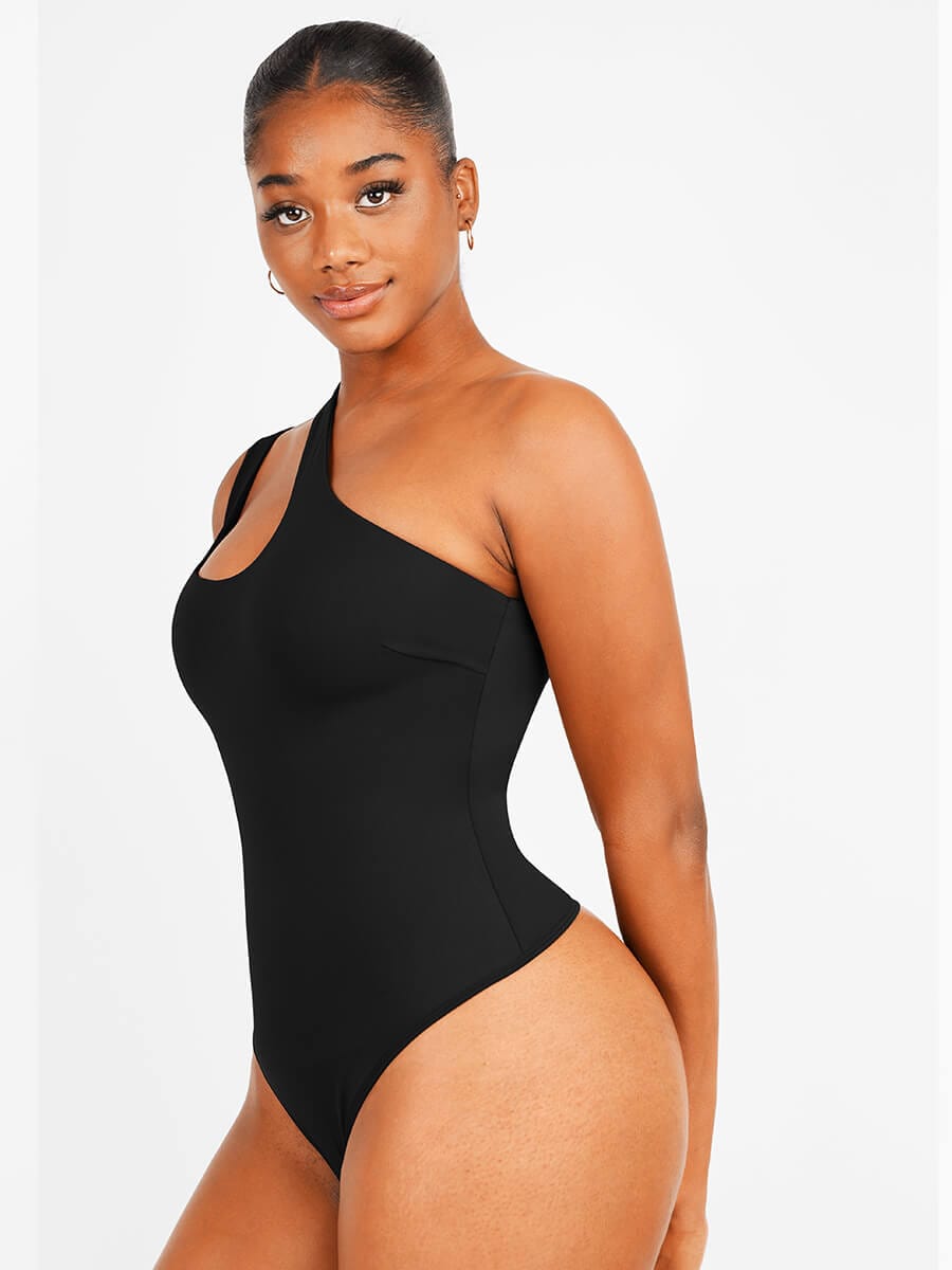 Asymmetrical Double Strap Bodysuit
