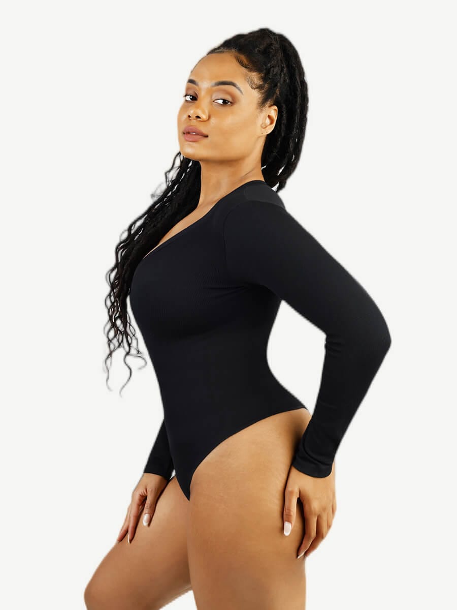 Long Sleeve V-Neck Sculpt Bodysuit