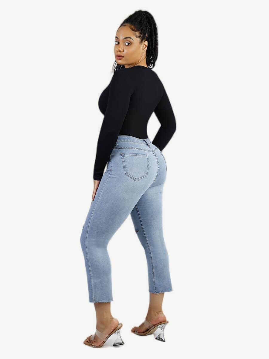 Long Sleeve V-Neck Sculpt Bodysuit