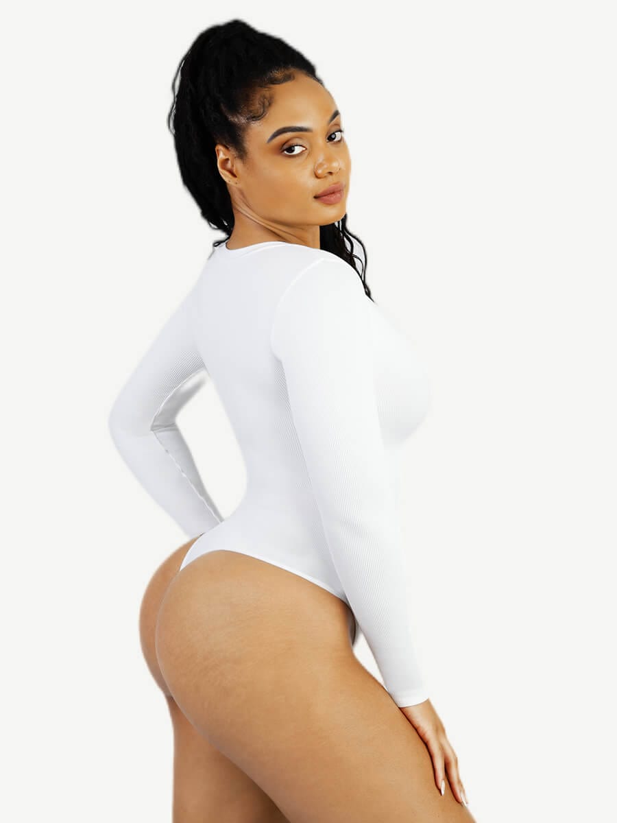 Long Sleeve V-Neck Sculpt Bodysuit
