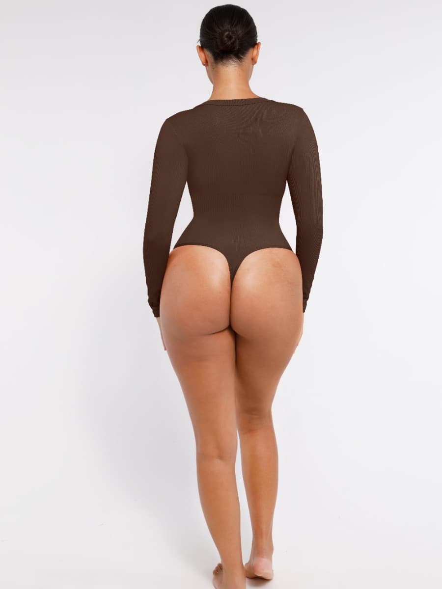 Long Sleeve V-Neck Sculpt Bodysuit