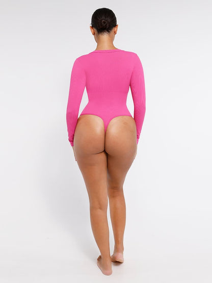 Long Sleeve V-Neck Sculpt Bodysuit