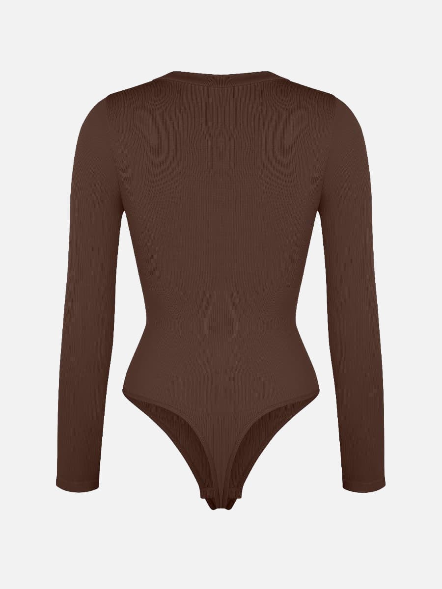 Long Sleeve V-Neck Sculpt Bodysuit