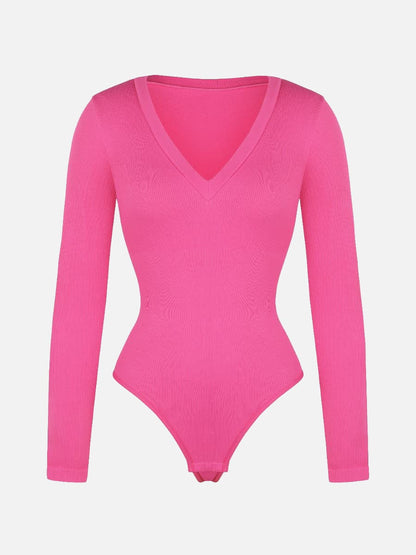 Long Sleeve V-Neck Sculpt Bodysuit