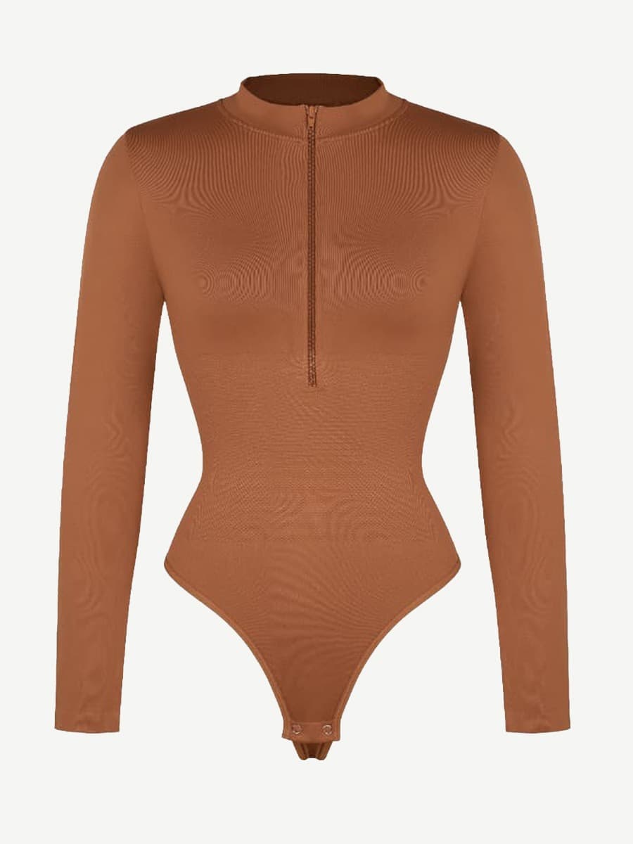 Long Sleeve Zip Sculpt Bodysuit