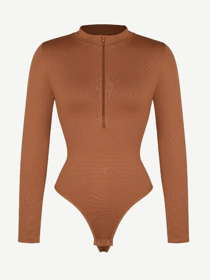 Long Sleeve Zip Sculpt Bodysuit