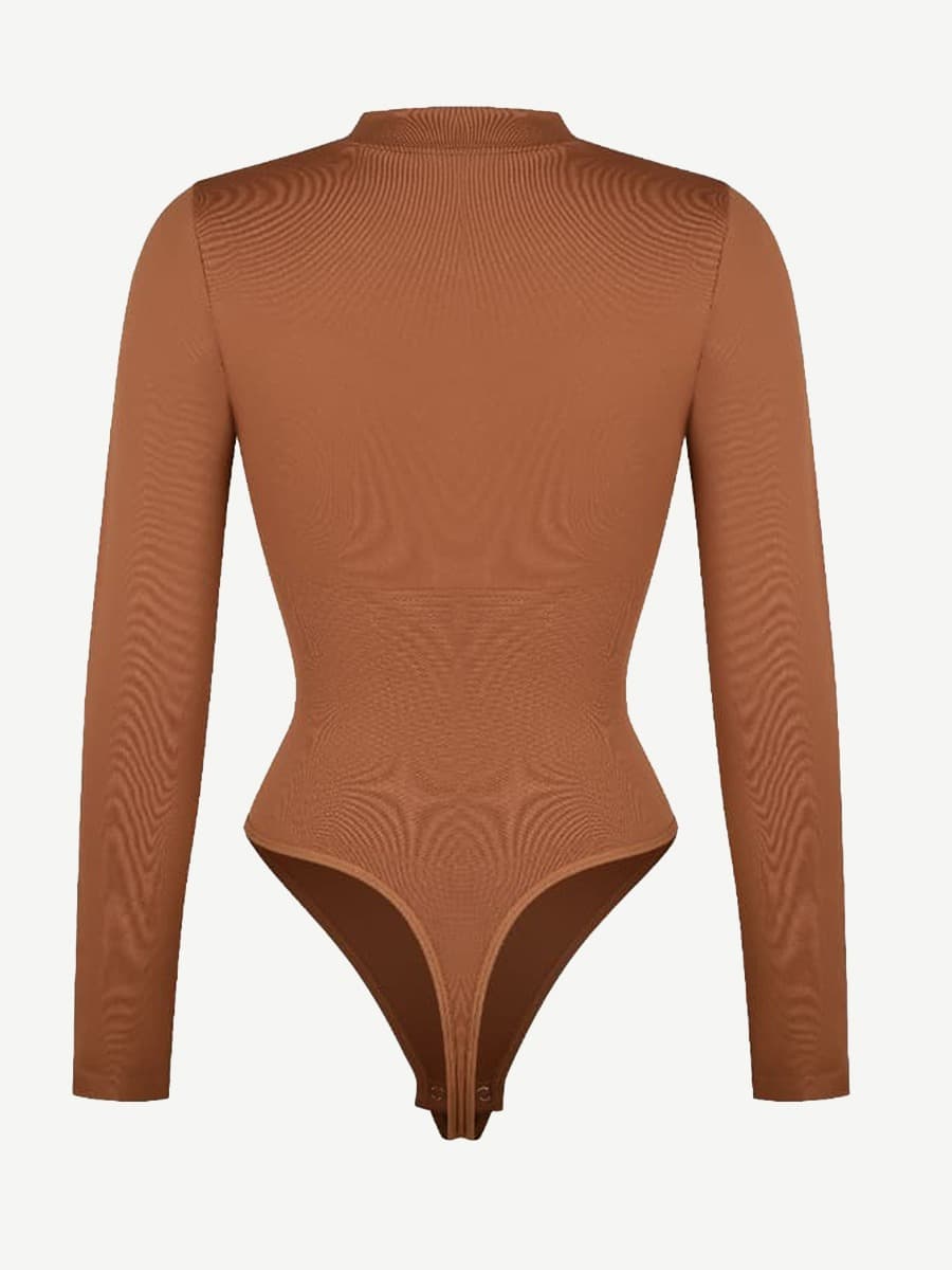 Long Sleeve Zip Sculpt Bodysuit