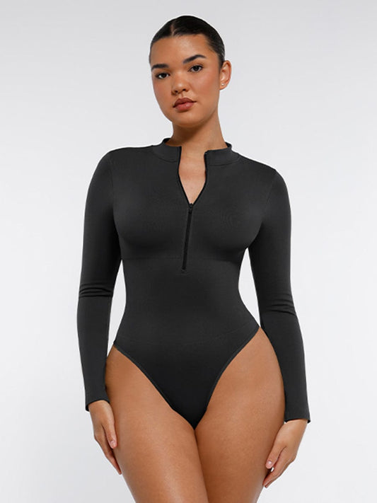 Long Sleeve Zip Sculpt Bodysuit