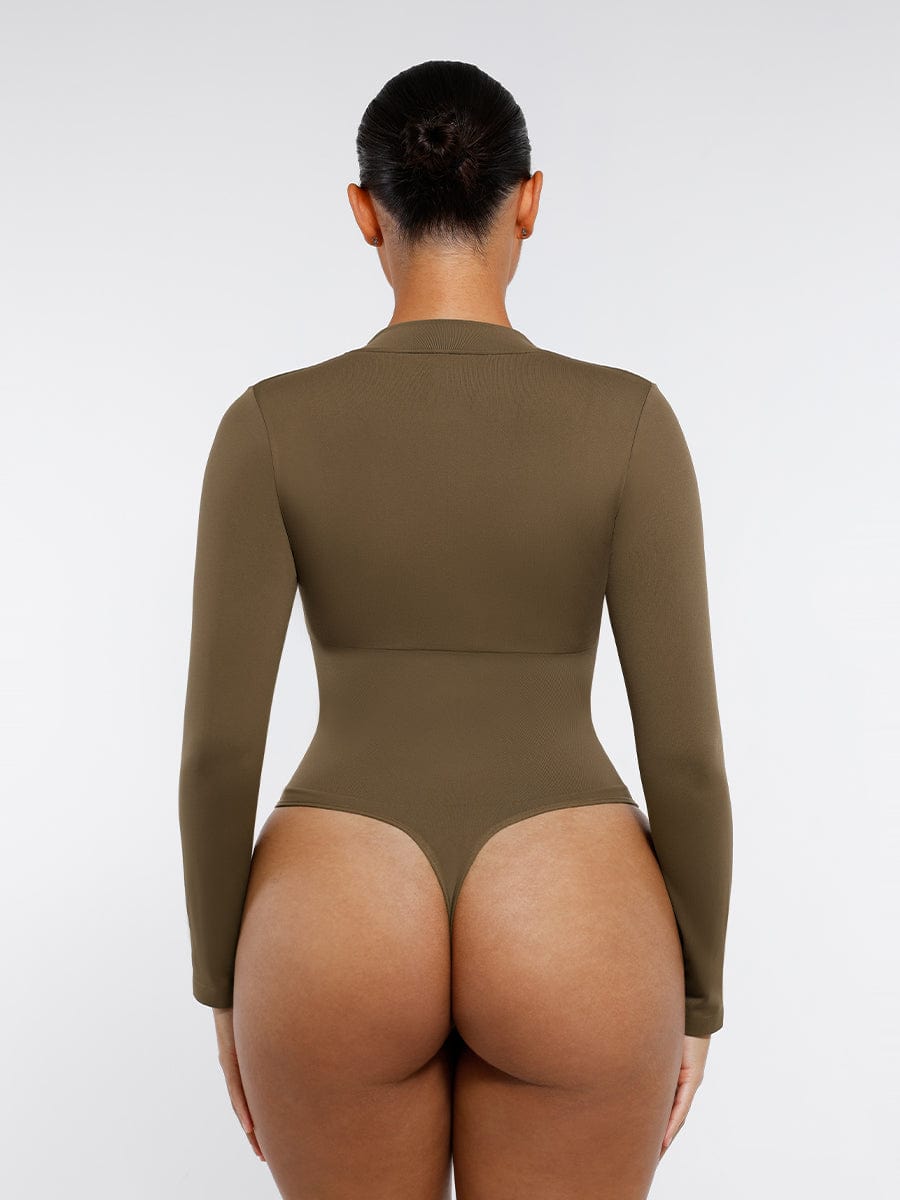 Long Sleeve Zip Sculpt Bodysuit