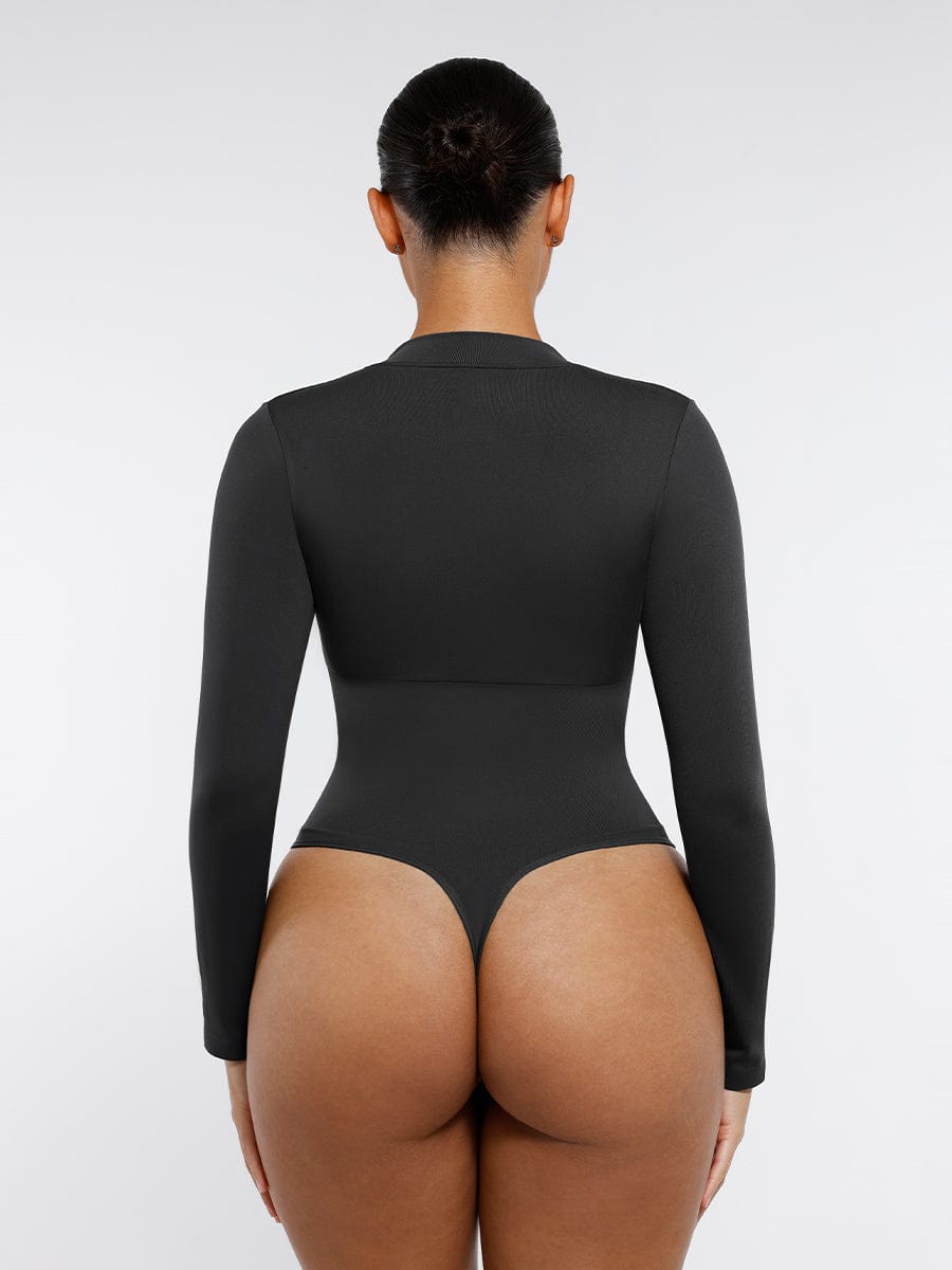 Long Sleeve Zip Sculpt Bodysuit