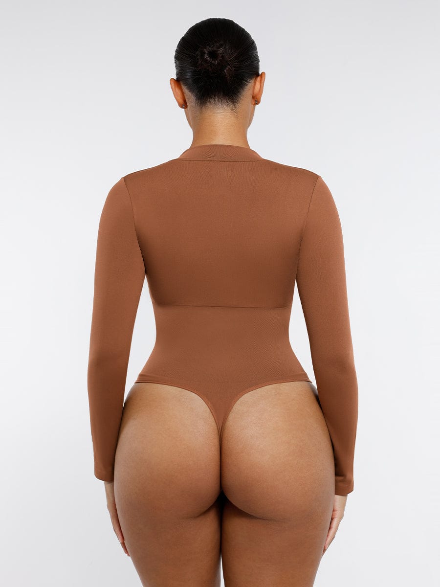 Long Sleeve Zip Sculpt Bodysuit