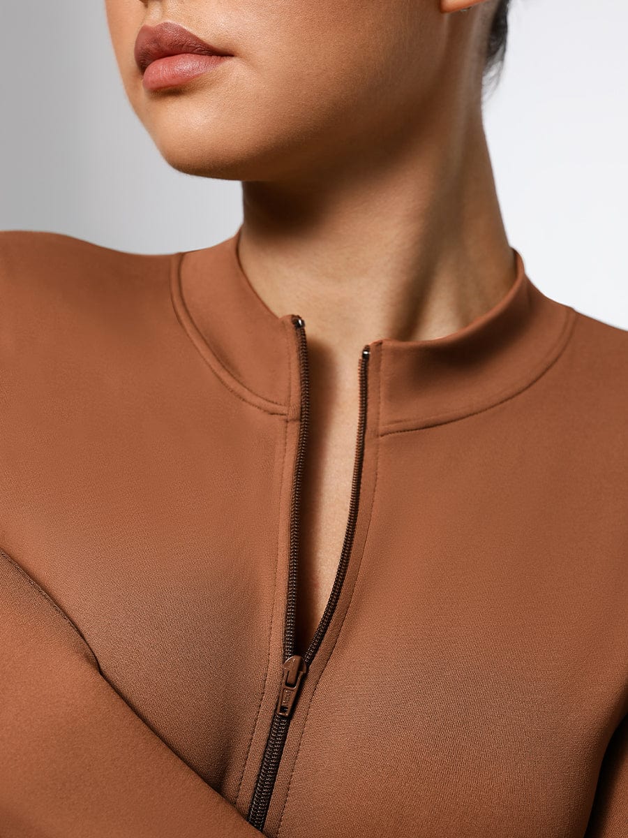 Long Sleeve Zip Sculpt Bodysuit