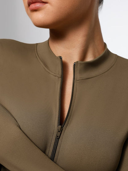 Long Sleeve Zip Sculpt Bodysuit