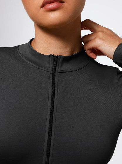 Long Sleeve Zip Sculpt Bodysuit