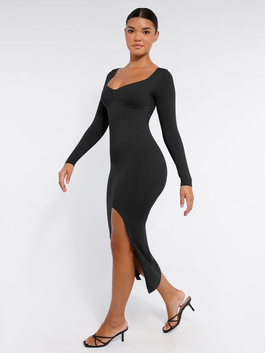 Sculpt Slit Dress