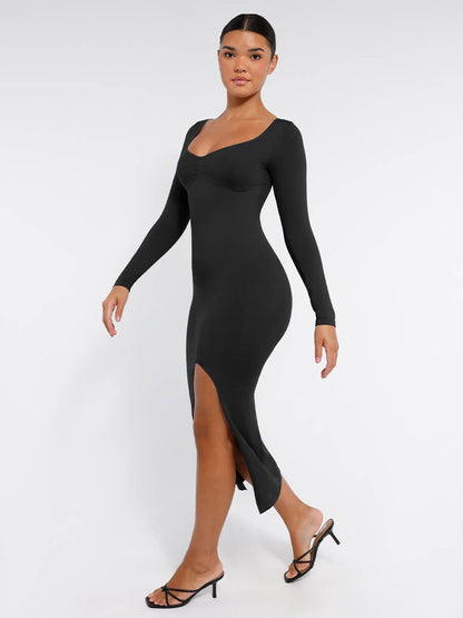 Sculpt Slit Dress